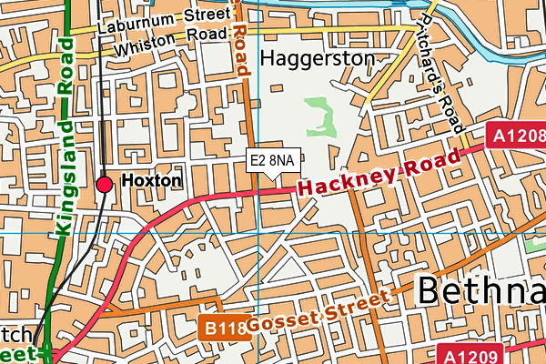 E2 8NA map - OS VectorMap District (Ordnance Survey)