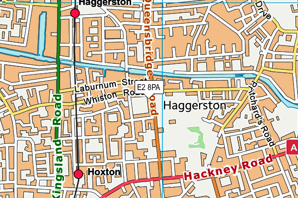 E2 8PA map - OS VectorMap District (Ordnance Survey)