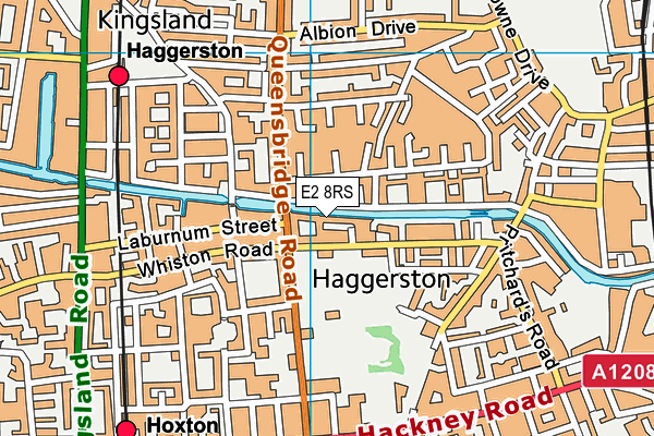 E2 8RS map - OS VectorMap District (Ordnance Survey)