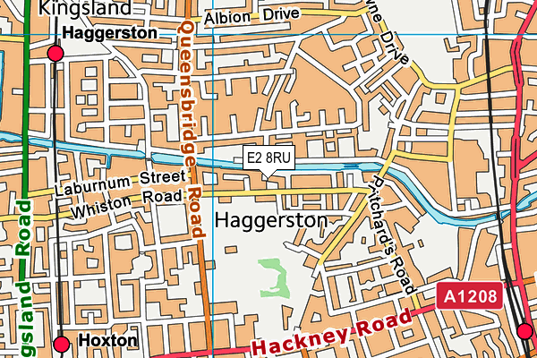 E2 8RU map - OS VectorMap District (Ordnance Survey)