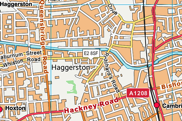 E2 8SF map - OS VectorMap District (Ordnance Survey)