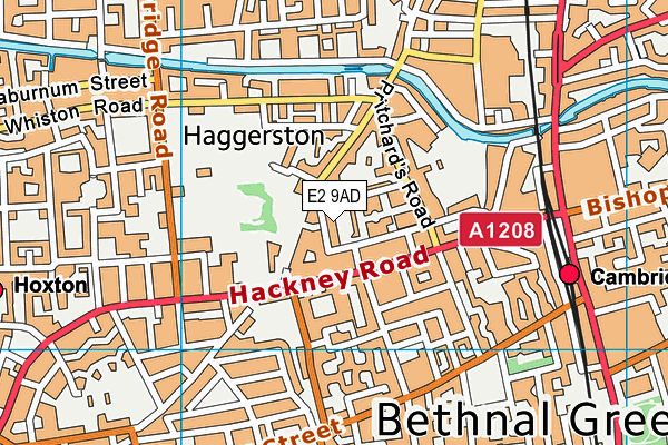 E2 9AD map - OS VectorMap District (Ordnance Survey)
