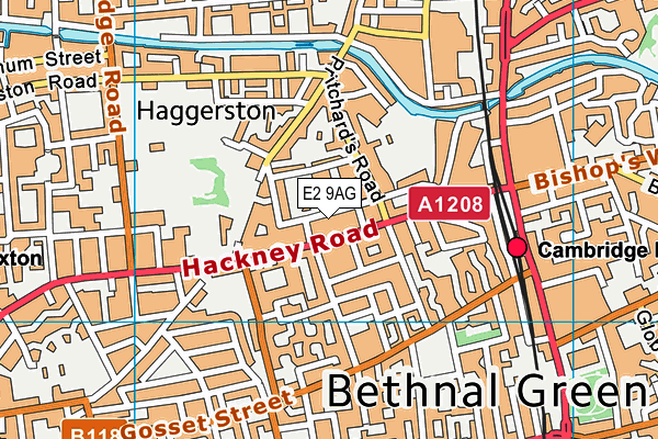 E2 9AG map - OS VectorMap District (Ordnance Survey)