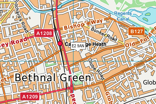 E2 9AN map - OS VectorMap District (Ordnance Survey)