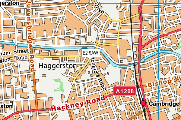 E2 9AW map - OS VectorMap District (Ordnance Survey)