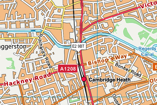 E2 9BT map - OS VectorMap District (Ordnance Survey)