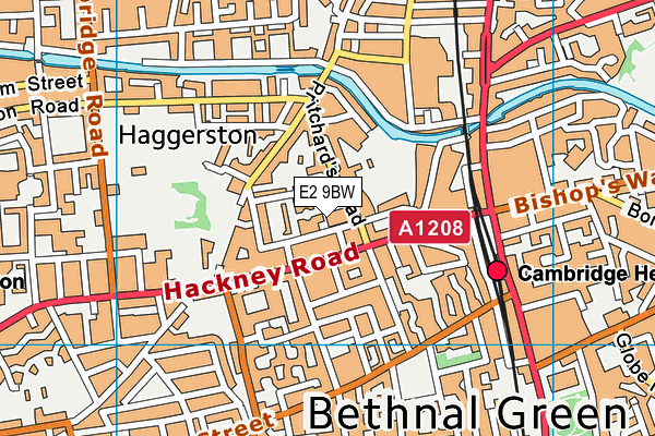E2 9BW map - OS VectorMap District (Ordnance Survey)