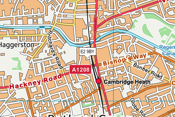 Fitness4less (London Cambridge Heath) map (E2 9BY) - OS VectorMap District (Ordnance Survey)