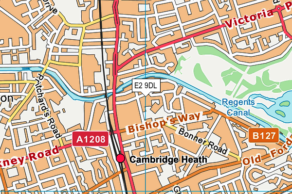 E2 9DL map - OS VectorMap District (Ordnance Survey)