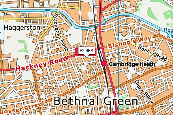 E2 9ES map - OS VectorMap District (Ordnance Survey)