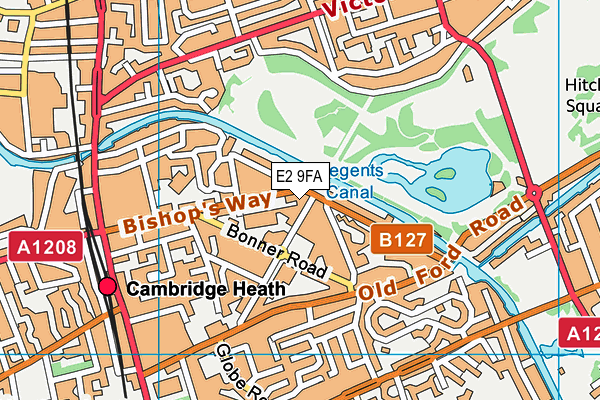 E2 9FA map - OS VectorMap District (Ordnance Survey)