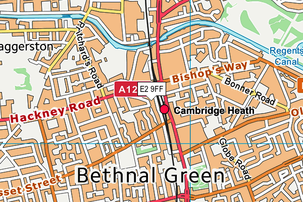 E2 9FF map - OS VectorMap District (Ordnance Survey)