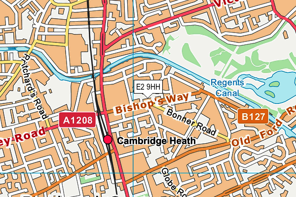 E2 9HH map - OS VectorMap District (Ordnance Survey)