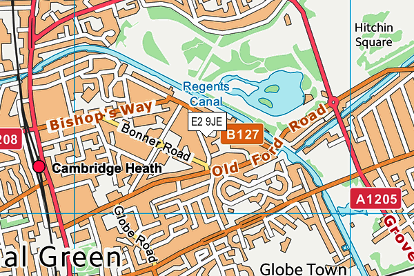 E2 9JE map - OS VectorMap District (Ordnance Survey)