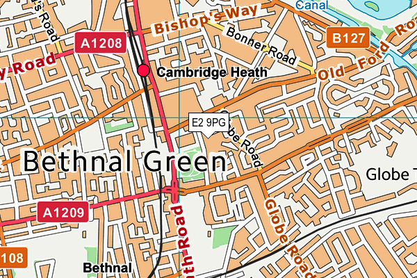 E2 9PG map - OS VectorMap District (Ordnance Survey)