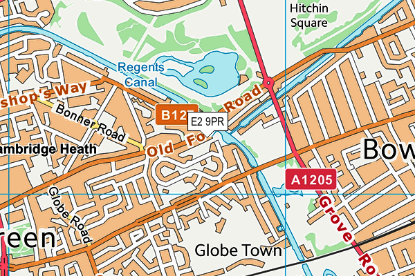 E2 9PR map - OS VectorMap District (Ordnance Survey)
