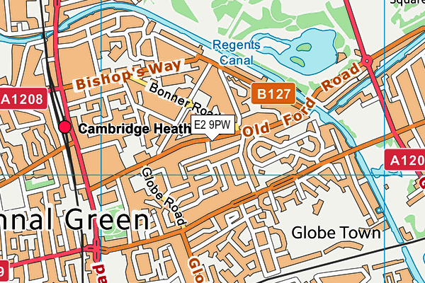 E2 9PW map - OS VectorMap District (Ordnance Survey)