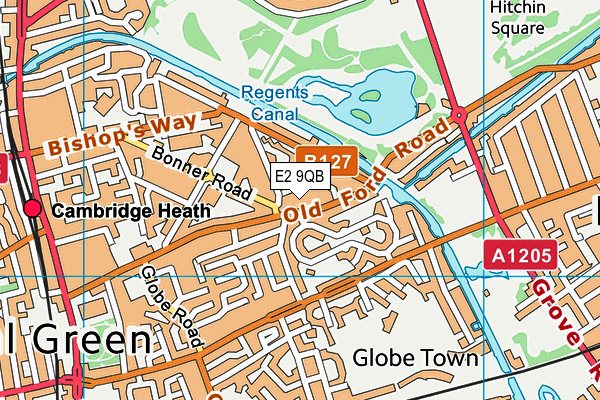 E2 9QB map - OS VectorMap District (Ordnance Survey)