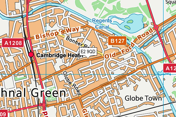 E2 9QD map - OS VectorMap District (Ordnance Survey)