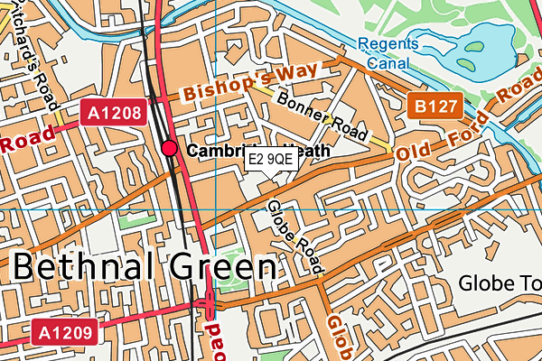 E2 9QE map - OS VectorMap District (Ordnance Survey)