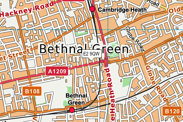 E2 9QW map - OS VectorMap District (Ordnance Survey)