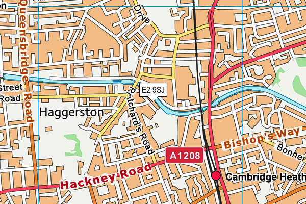 E2 9SJ map - OS VectorMap District (Ordnance Survey)