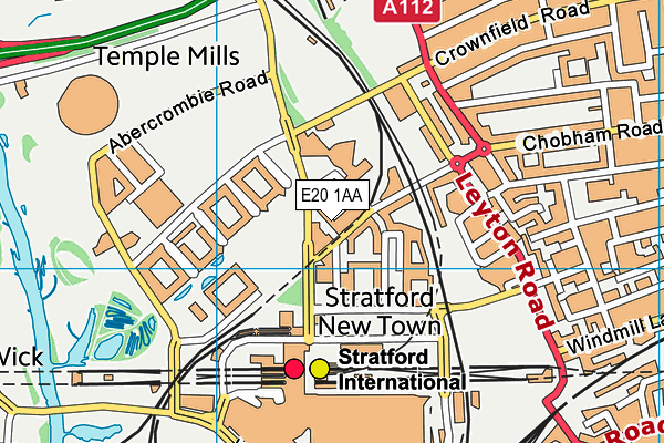 E20 1AA map - OS VectorMap District (Ordnance Survey)