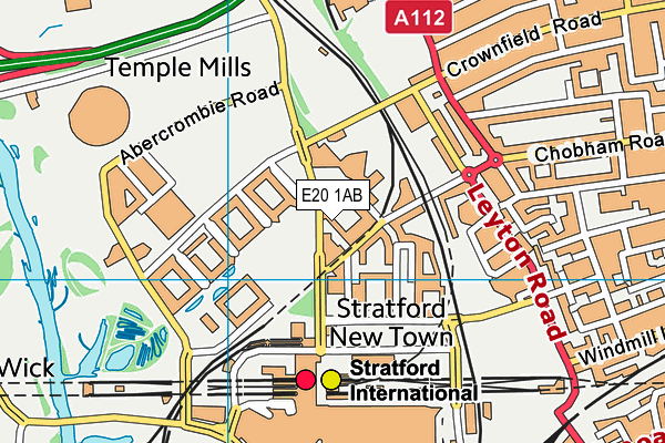 E20 1AB map - OS VectorMap District (Ordnance Survey)