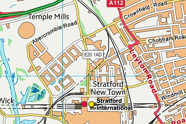 E20 1AD map - OS VectorMap District (Ordnance Survey)