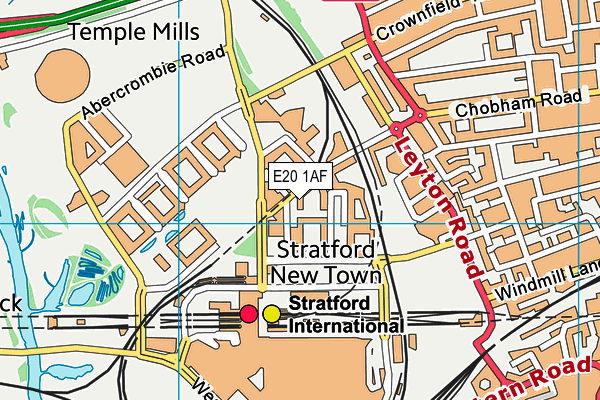 E20 1AF map - OS VectorMap District (Ordnance Survey)