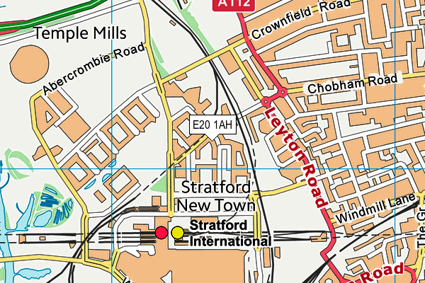 E20 1AH map - OS VectorMap District (Ordnance Survey)