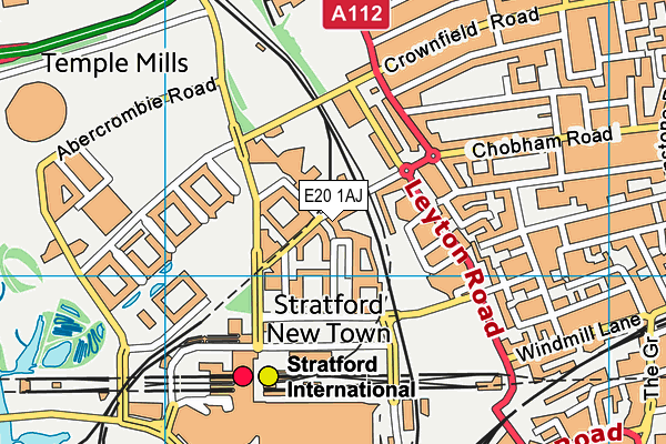 E20 1AJ map - OS VectorMap District (Ordnance Survey)