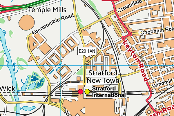 E20 1AN map - OS VectorMap District (Ordnance Survey)