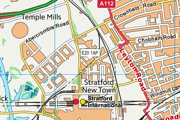 E20 1AP map - OS VectorMap District (Ordnance Survey)