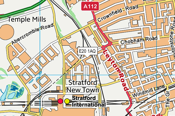 E20 1AQ map - OS VectorMap District (Ordnance Survey)