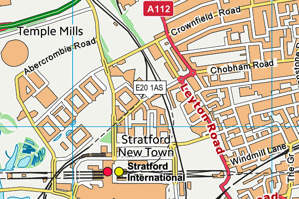 E20 1AS map - OS VectorMap District (Ordnance Survey)