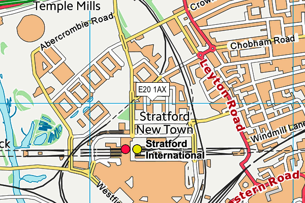 E20 1AX map - OS VectorMap District (Ordnance Survey)