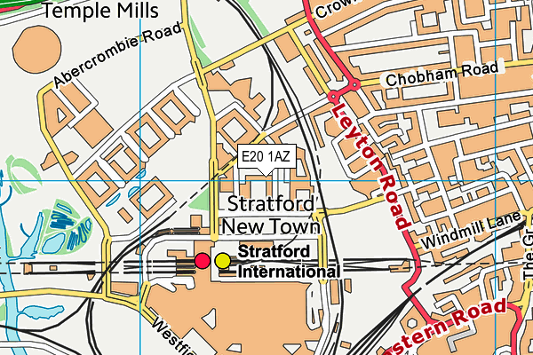 E20 1AZ map - OS VectorMap District (Ordnance Survey)