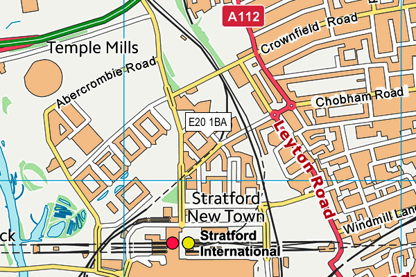 E20 1BA map - OS VectorMap District (Ordnance Survey)