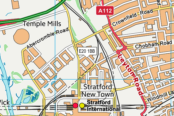 E20 1BB map - OS VectorMap District (Ordnance Survey)