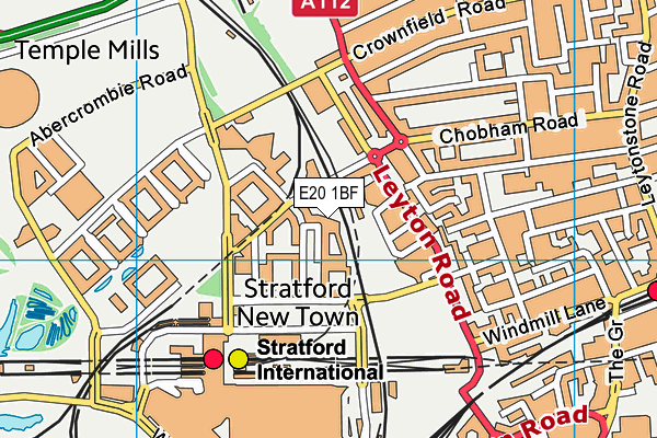 E20 1BF map - OS VectorMap District (Ordnance Survey)