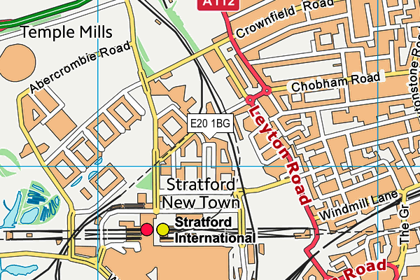 E20 1BG map - OS VectorMap District (Ordnance Survey)