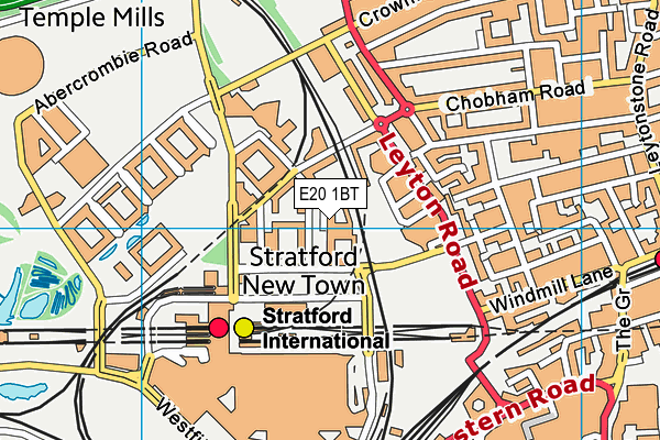 E20 1BT map - OS VectorMap District (Ordnance Survey)