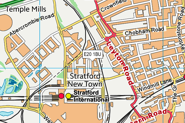 E20 1BU map - OS VectorMap District (Ordnance Survey)