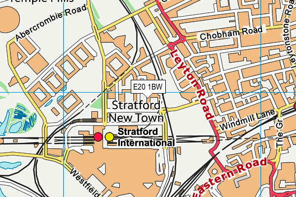 E20 1BW map - OS VectorMap District (Ordnance Survey)