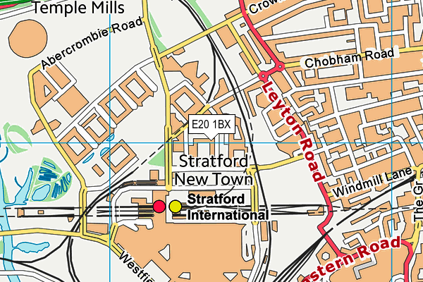 E20 1BX map - OS VectorMap District (Ordnance Survey)