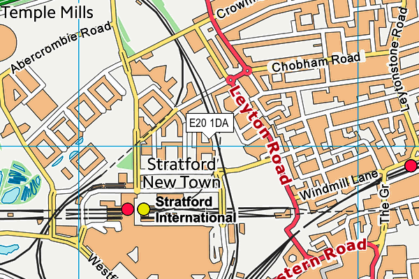 E20 1DA map - OS VectorMap District (Ordnance Survey)