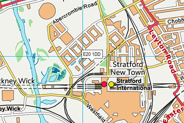 E20 1DD map - OS VectorMap District (Ordnance Survey)