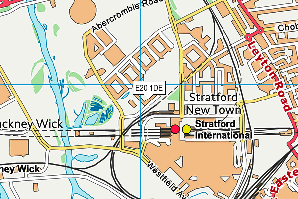 E20 1DE map - OS VectorMap District (Ordnance Survey)