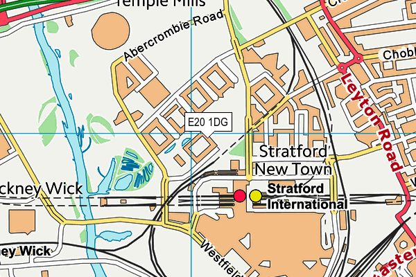 E20 1DG map - OS VectorMap District (Ordnance Survey)